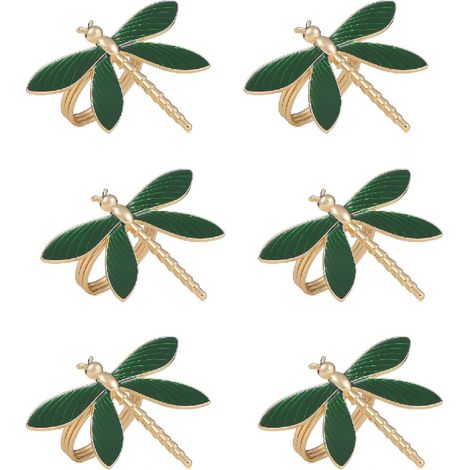 6 Pièces Ronds de Serviette en Forme de Libellule pour Décoration de Table (1/5)