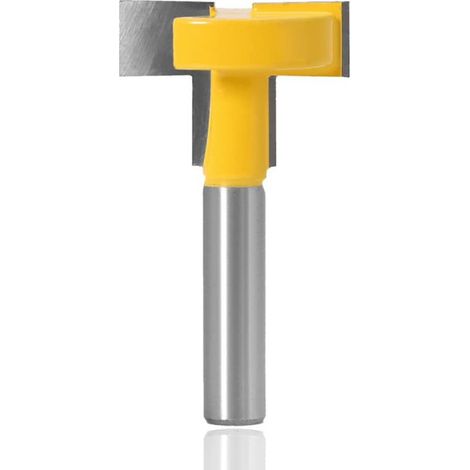 8mm T-Track Fraise à Rainurer, Fraise pour Toupie Routeur Bits à Rainure en T Forme Outil de Fraisage pour Coupe Fraisage Travail Bois(Jaune) (1/5)