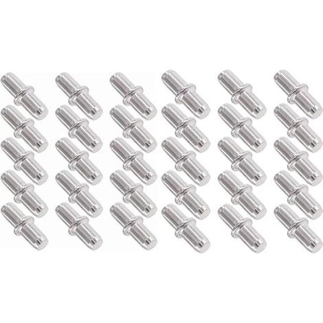 Perni per mensole, 30 pezzi, perni di supporto per mensole, perni in metallo da 5 x 15 mm, porta-perni per ufficio, armadi da cucina, mobili, mensole per armadi, perni di supporto per mensole (1/5)