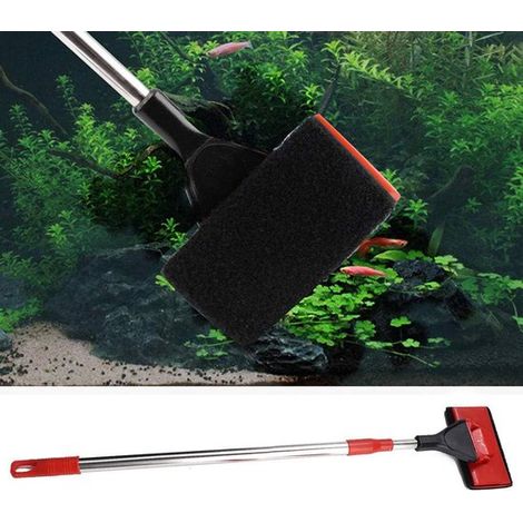 Detergente per acquario, set per la pulizia dell'acquario, cura dell'acquario, testine 3 in 1, 45 x 79 cm, argento (1/5)