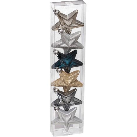 Christmas topic plastic star x 6 - Feeric lights & christmas