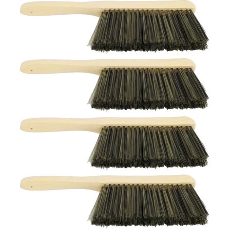 4 brosses nettoyage poussière manche bois – 4 rangées poils doux extérieur meubles voiture cheminée banc vêtements (1/5)