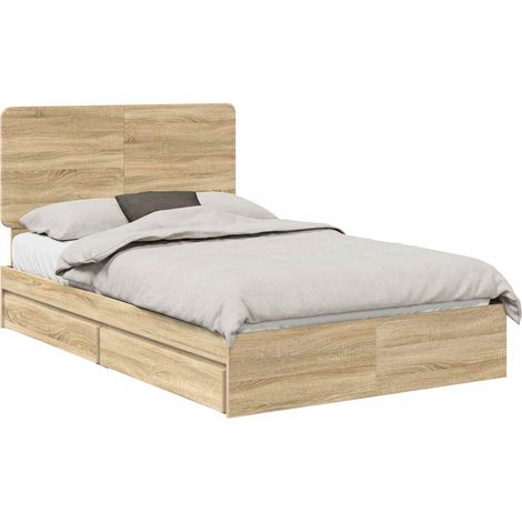 Aufbewahrungsbett Sonoma-Eiche 120 x 200 cm Holzwerkstoff vidaXL