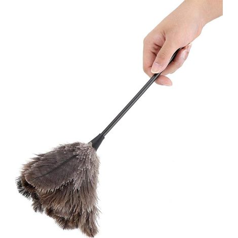Plumeau d'Autruche, Mini Brosse à Plumeau d'Autruche Réutilisable Lavable à la Main, 48cm (1/5)
