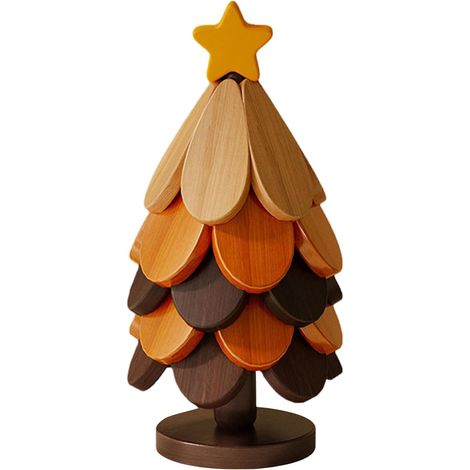 5 dessous de plat en bois, forme sapin, pliables (1/5)