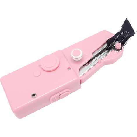Pinkfarbene, elektrische, tragbare Nähmaschine, gleichmäßiger Stich, ideal für Zuhause und unterwegs.