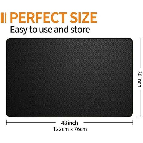 Tapis de Protection 122x76cm Tapis Barbecue Sol D'extérieur Tapis de Gril Anti Feu BBQ Tapis Réutilisable Facile à Nettoyer Étanche Tapis de Foyer pour Pelouse Patio (1/3)