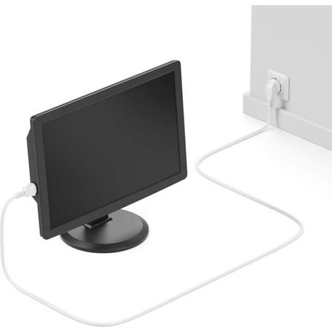 1 Câble dalimentation,Fiche Type F Coudé 90°,Connecteur C13,250V 7A,Pour PC TV Imprimante (1/5)
