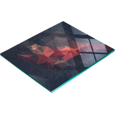 Planche décorative multifonctionnelle en verre pour la cuisine, motif abstrait, 60 x 52 cm (1/5)