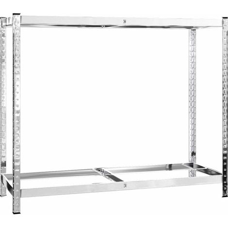 vidaXL Estantería de neumáticos de 2 niveles acero plata 110x40x110 cm (1/2)