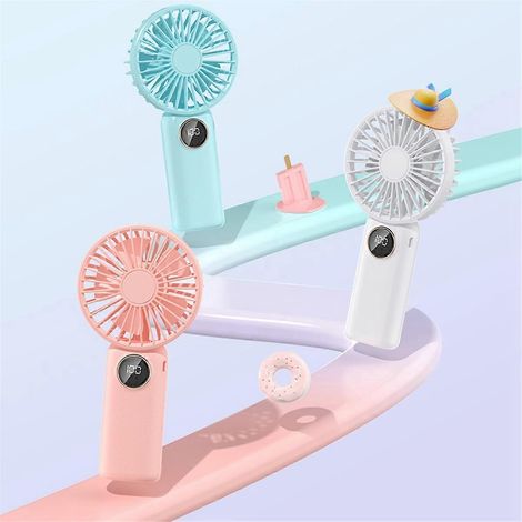 Ventilateur portable V12 pour étudiants et adultes, rose (1/5)