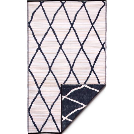 Fab Hab Nairobi Outdoorteppich 90 x 150 cm Natural&Black aus recyceltem Plastik natur/schwarz wetterfest