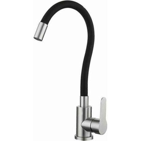 Robinet en acier inoxydable, robinet d'évier de cuisine avec douchette extractible flexible et rotation à 360 degrés, double mode de réglage pour un nettoyage sans effort (1/5)