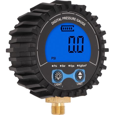 Jauge numérique de pression des pneus, écran LCD, 4 unités, 3-200 PSI, contrôleur de gonflage, filetage M11x1, rétroéclairage bleu (1/5)