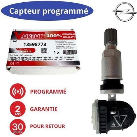 Sensore TPMS preprogrammato 433 MHz per Chevrolet / Opel - compatibile con Camaro, Cruze, Silverado