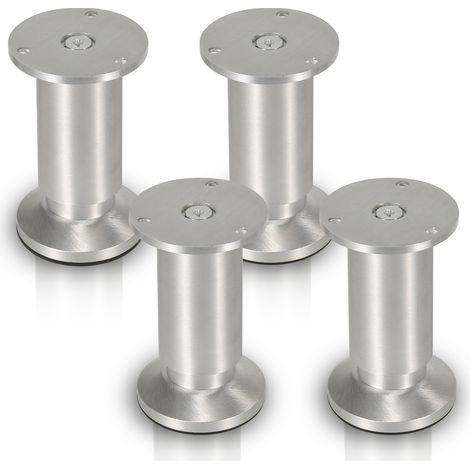 SWANEW 4pcs Mobili Piedi Piedi regolabili Lega di alluminio 80 mm Piede regolabile argento (1/5)
