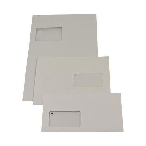 SOENNECKEN Versandtasche Soennecken oeco DIN C4 mit Fenster 100g/m² mit Selbstklebung Papierohne Fadenverstärkung grau 250 St./Pack. (1/4)