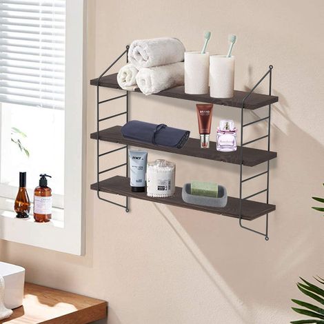 Estantería de Pared Decorativa de Madera y Metal UNHO, 58 x 15 x 54,5cm (1/5)