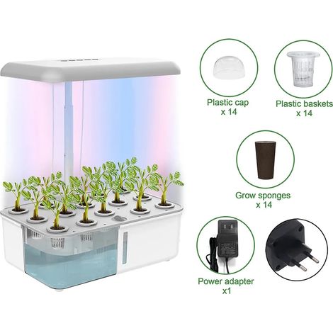 Système de culture hydroponique WiFi, équipé de lampes de croissance LED et d'une pompe à eau automatique (1/5)