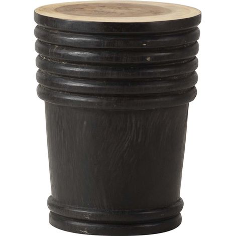 Schwarzer Beistelltisch aus Naturholz 35X35X45 cm (1/5)