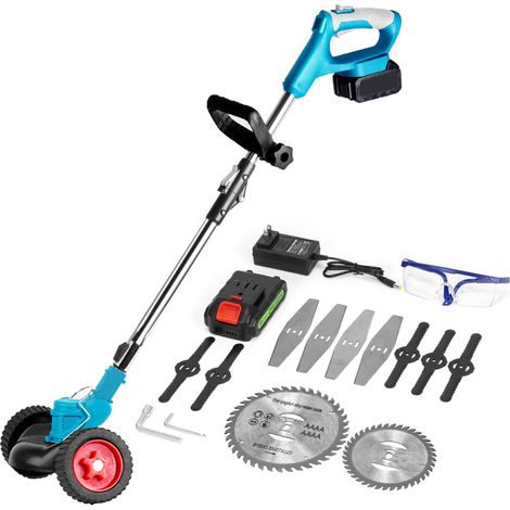Coupe-bordures sans fil Wee Eater, tondeuse et dresse-bordures 3 en 1 légère à pousser, avec 3 lames différentes, batterie Li-Ion 21 V 2 Ah pour le jardin et la cour, noir (1/5)