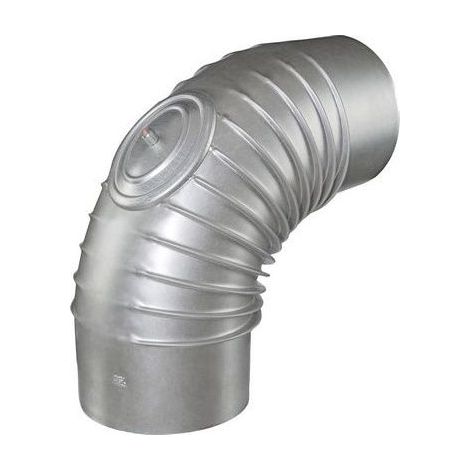 Buderus Abgasrohrbogen Alu, d. 130x1,0mm, 90 Grad, gerippt, mit Tür