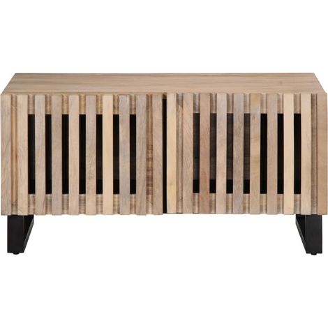 Maison Exclusive - Tavolino da Salotto Bianco 80x51x40 cm Legno Massello di Mango (1/5)