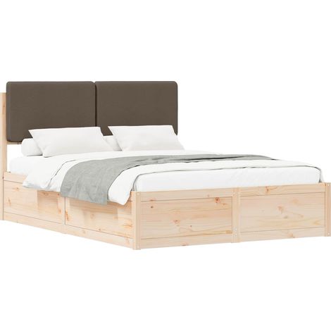 Maison Exclusive - Estructura de Cama con Cabecera Tapizada Taupé