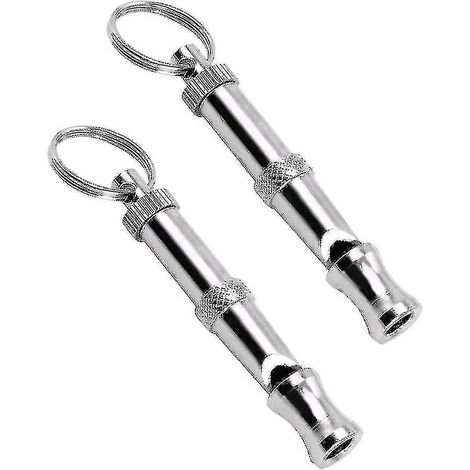 Sifflet pour chien silencieux à ultrasons haute fréquence professionnel avec cordon (2 pièces, argent) (1/5)