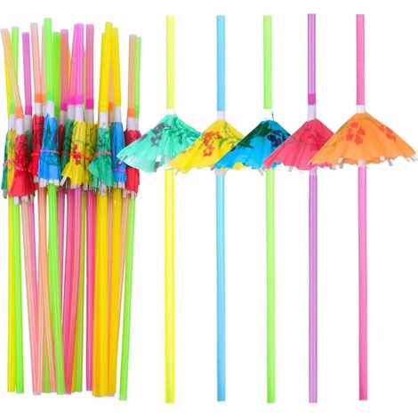 Parasol octogonal 50 pièces, motif ananas et miel en papier décoratif, idéal pour cocktail, fête à la plage et bar (1/5)