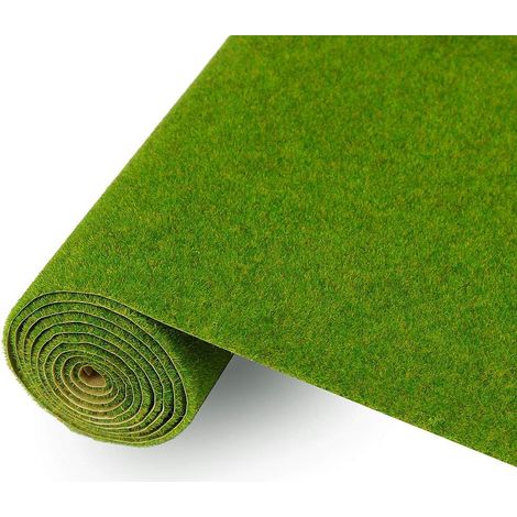 Tapis d'Herbe Artificiel - 100 x 41 cm - Pour Aménagement Paysager - Couleurs Assorties - Modélisme et Chemin de Fer - Accessoire de Décoration - Pour Enfant (1/5)