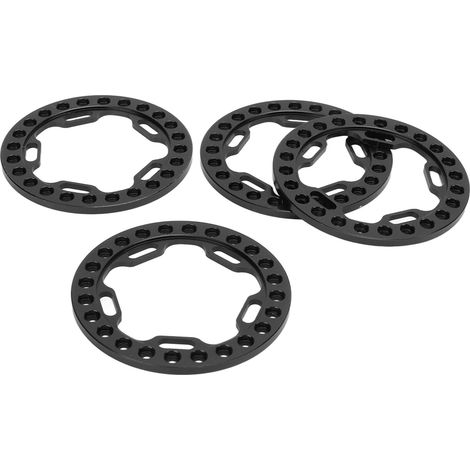 Anneaux de verrouillage extérieurs pour jantes de 1,9 pouce (4,8 cm) pour voitures RC 1/10, noirs. (1/5)