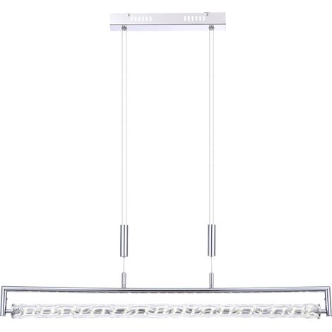 LED Hängeleuchte Pendellampe Balken Design Chrom höhenverstellbar H 160 cm Wohnzimmer