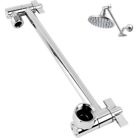 Rallonge Tube de Douche, 278 mm Rallonge de Pomme de Douche Réglable en Acier Inoxydable, Rallonge de Bras de Douche avec Ecrous de Blocage, Raccord Universel (1/5)