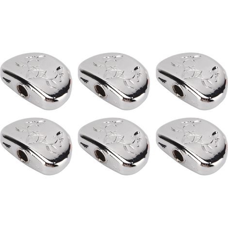 Lot de 6 boutons de rechange en métal semi-circulaires pour mécaniques de guitare électrique en bois. (1/5)
