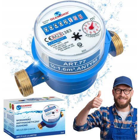 CONTADOR DE AGUA ANTIMAGNÉTICO 1/2'' 1.6m3 AGUA FRÍA (1/5)