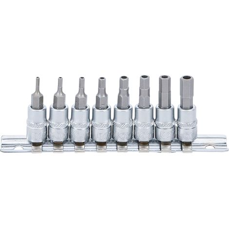 BGS Bit-Einsatz-Satz Antrieb Innenvierkant 6,3 mm (1/4") Innensechskant mit Bohrung 2 - 7 mm 8tlg. - 5156 (1/3)