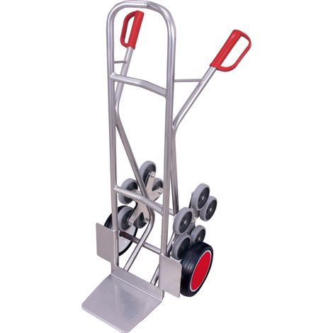 VARIOfit Aluminium Treppenkarre mit 2 fünfarmigen Radsternen und Vollgummibereifung Schaufel 300 x 285 mm