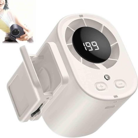 Climatiseur de voiture à clipser - Portable - Rechargeable par USB - Mini ventilateur de refroidissement personnel - 2026 avec écran LED - Rotation à 360° - 199 vitesses réglables - Pour la maison et (1/5)