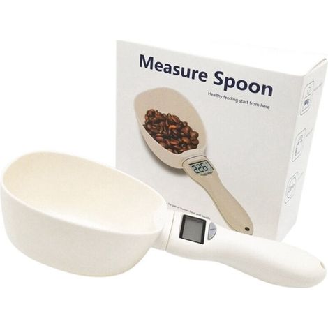 Mesurette de nourriture pour animaux 800 g/1 g pour chien et chat, balance de cuisine portable avec affichage LED (blanc) (1/5)