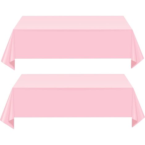 2Pcs Nappe en Papier Rose Jetables,Grand 137  274cm Nappe Rectangulaire Imperméables,Nappes Plastique Couverture de Table pour Anniversaire Enfants Adultes,Fêtes,Mariages,Pique-niques,Halloween,Noël (1/4)
