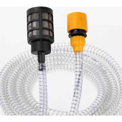 Tuyau d’Aspiration 3m pour Nettoyeur Haute Pression Portable, Raccord Rapide Ø8mm Transparent avec Filtre Anti-Colmatage pour Pistolet Lavage Voiture (1/3)