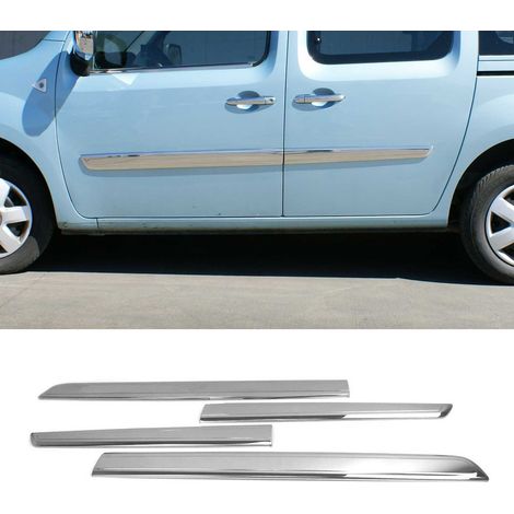 Garniture Baguette de porte latérale pour Renault Kangoo 2008-2011 inox 4Pcs