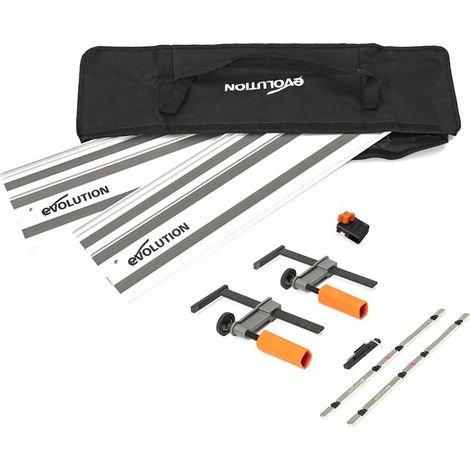 Evolution Power Tools ST1400-G2 Guida per Seghe Circolari/Binario  Universale per la maggior parte delle marche Makita, Bosch, Festool  1,4 m (2 x 700 mm) Accessorio di arresto finale incluso (1/4)