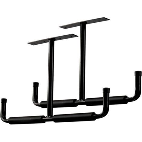 Crochets de rangement de plafond de garage en métal, crochets muraux, crochets utilitaires robustes pour échelle, vélo, bois, outils et autres articles encombrants (pack de 2, noir)
