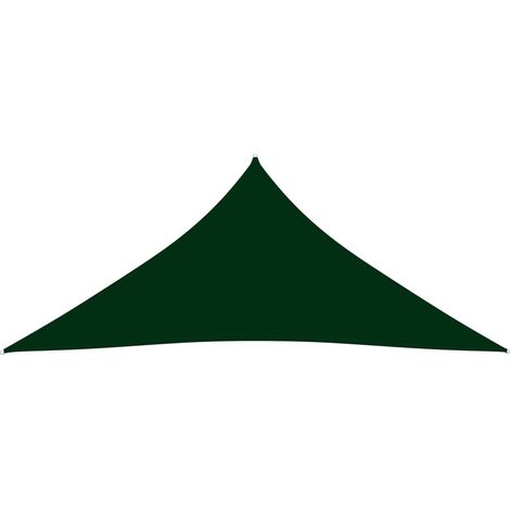 Voile d'ombrage, Protection Solaire, pour Jardin Terrasse Extérieur, Tissu Oxford triangulaire 4x4x4 m Vert foncé OIB6315E (1/5)