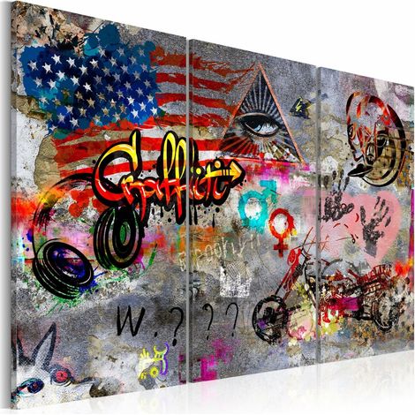 Tableau graffitis américains - 120 x 80 cm (1/4)
