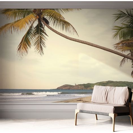 Papier peint autocollant adhésif installation rapide du papier peint durable et résistante Paysage tropical 312x219 cm (1/5)