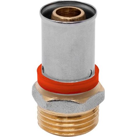 Raccord droit mâle multicouche PRESS U-RED - Ø16mm x 3/4", haute résistance et installation facile