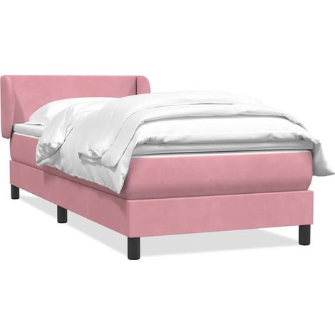 Boxspringbett mit Matratze Rosa 80x220 cm Samt